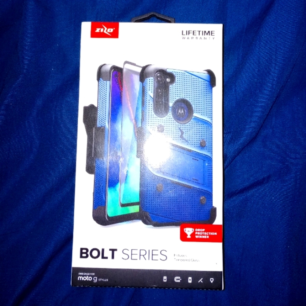 Moto G Stylus protective case w/glass screen protector